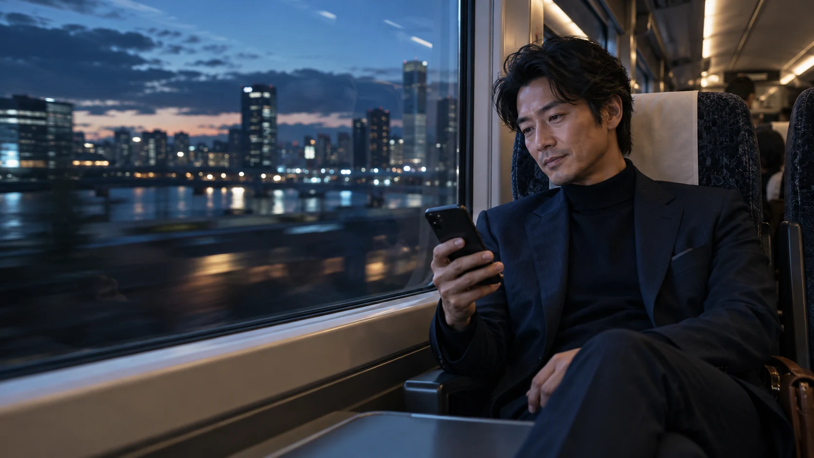 移動中に思いついたことをスマートフォンで話すイメージ